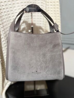 Kate Spade Somerton Street Caryl Hobo Gray Suede NWT